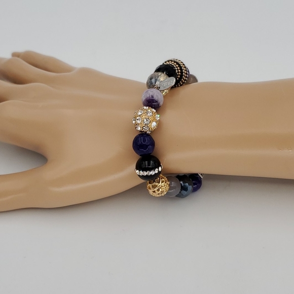 Alexa's Angels Purple Amethyst Stretch Bracelet - Picture 2 of 6